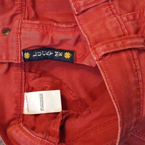 Lucky Brand Women's Charlie Capri Red Skinny Denim Jeans. - Picture 7 of 13